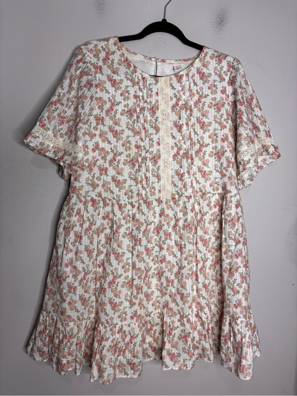 Jillian Harris Blushing Flower Tiered short Babydoll Cotton Dress, size S - Picture 4 of 16
